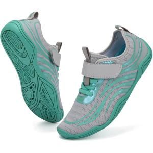 imageFANTURE Girls ampamp Boys Water Shoes Lightweight Comfort Sole Easy Walking Athletic Slip on Aqua SockToddlerLittle KidBig Kid565lgrey