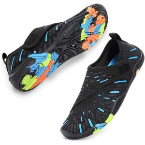 imageFANTURE Girls ampamp Boys Water Shoes Lightweight Comfort Sole Easy Walking Athletic Slip on Aqua SockToddlerLittle KidBig Kid8blue