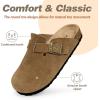 imageFANTURE Kids Genuine Suede Clogs with Cork Footbed  Adjustable Buckle Leather Sandals for Boys Girls Slip On Mules for Indoor ampamp Outdoor1032brown