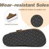 imageFANTURE Kids Genuine Suede Clogs with Cork Footbed  Adjustable Buckle Leather Sandals for Boys Girls Slip On Mules for Indoor ampamp Outdoor1032brown