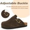 imageFANTURE Kids Genuine Suede Clogs with Cork Footbed  Adjustable Buckle Leather Sandals for Boys Girls Slip On Mules for Indoor ampamp Outdoor1032coffee