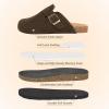 imageFANTURE Kids Genuine Suede Clogs with Cork Footbed  Adjustable Buckle Leather Sandals for Boys Girls Slip On Mules for Indoor ampamp Outdoor1032coffee
