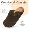 imageFANTURE Kids Genuine Suede Clogs with Cork Footbed  Adjustable Buckle Leather Sandals for Boys Girls Slip On Mules for Indoor ampamp Outdoor1032coffee