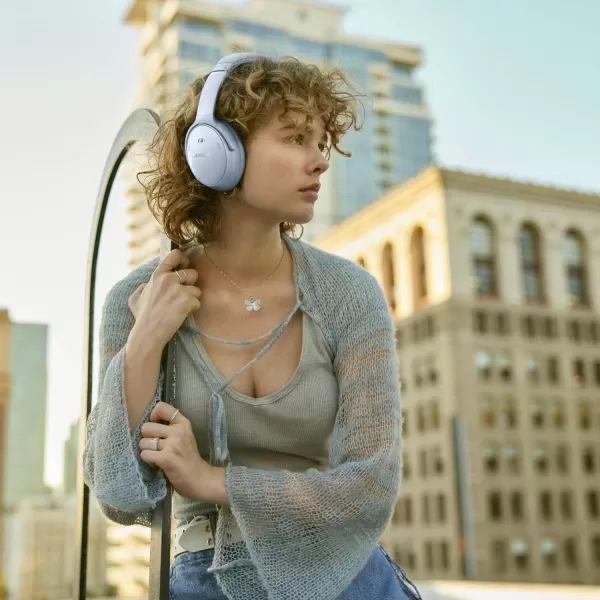 Bose QuietComfort Bluetooth Headphones Wireless Headphones Over Ear Noise Cancelling Headphones with Mic Up to 24 Hours of Battery Life Blue Dusk  Limited Edition ColorMoonstone Blue