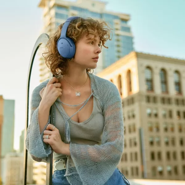 Bose QuietComfort Bluetooth Headphones Wireless Headphones Over Ear Noise Cancelling Headphones with Mic Up to 24 Hours of Battery Life Blue Dusk  Limited Edition ColorBlue Dusk