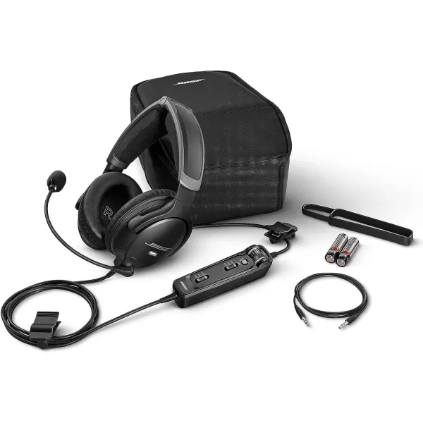 Bose A30 Aviation Headset Noise Cancelling Pilot Headset with Adjustable ANR Bluetooth and Lightweight Comfortable Design Dual Plug BlackBlack U174 No Bluetooth