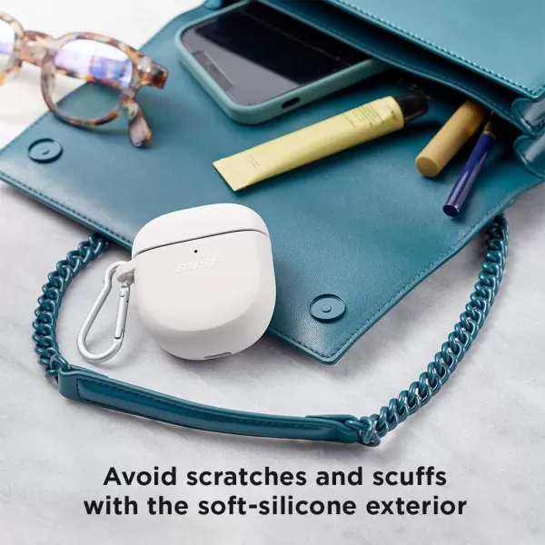Bose Case Cover for QuietComfort Earbuds II Protective Silicone Exterior with Aluminum Carabiner for Convenient Carrying Triple BlackSoapstone One Size
