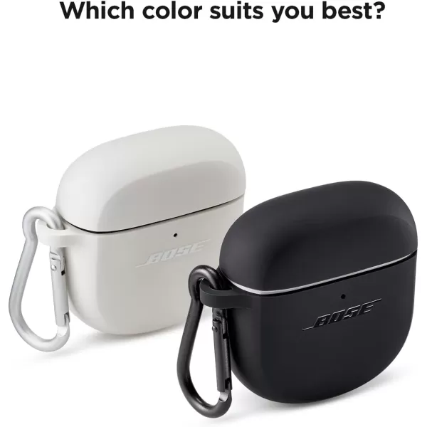 Bose Case Cover for QuietComfort Earbuds II Protective Silicone Exterior with Aluminum Carabiner for Convenient Carrying Triple BlackSoapstone One Size