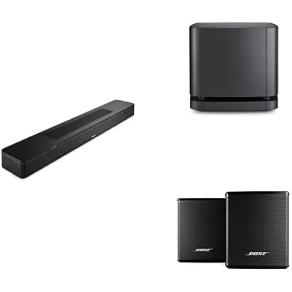 Bose Soundbar 600  Bass Module 500  Surround Speakers BlackBose Soundbar 600  Bass Module 500  Surround Speakers Black