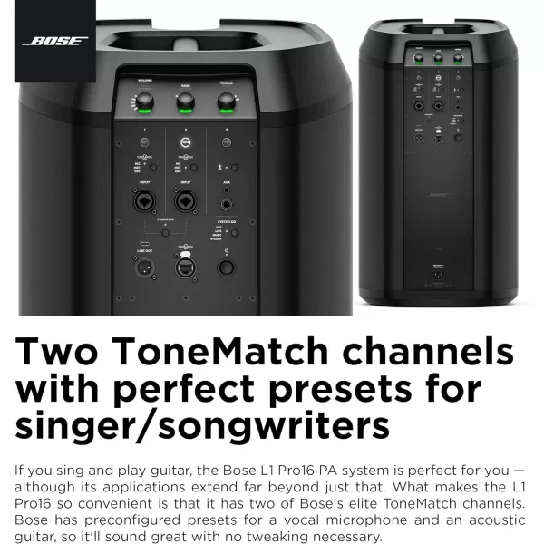 Bose L1 Pro16  Portable PA System Portable Line Array Speaker with Integrated Bluetooth builtin mixer and wireless App controlBlack