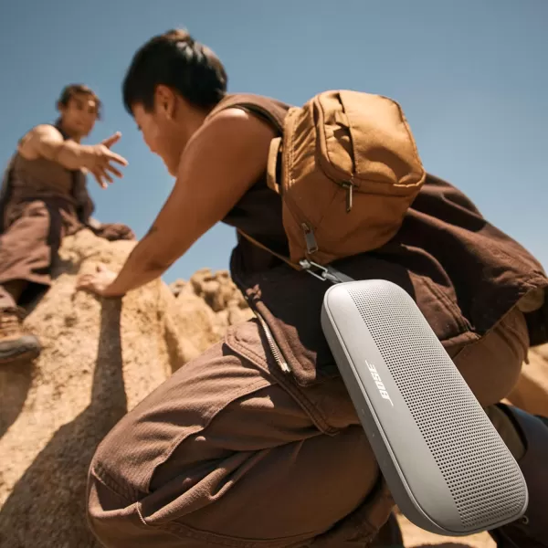 Bose New SoundLink Flex Portable Bluetooth Speaker 2nd Gen Portable Outdoor Speaker with HiFi Audio Up to 12 Hours Battery Life Waterproof and Dustproof SandstoneSandstone