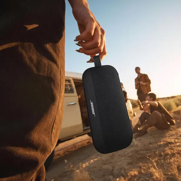 Bose New SoundLink Flex Portable Bluetooth Speaker 2nd Gen Portable Outdoor Speaker with HiFi Audio Up to 12 Hours Battery Life Waterproof and Dustproof SandstoneBlack