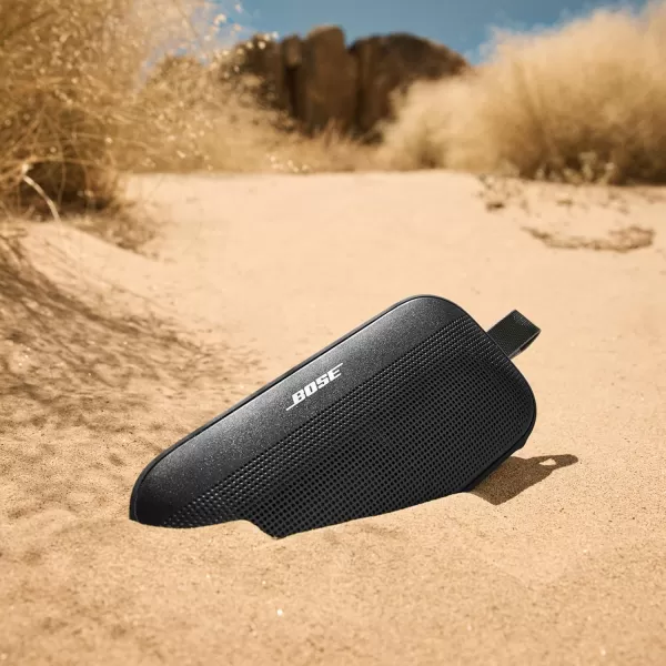 Bose New SoundLink Flex Portable Bluetooth Speaker 2nd Gen Portable Outdoor Speaker with HiFi Audio Up to 12 Hours Battery Life Waterproof and Dustproof SandstoneBlack