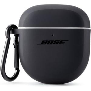 imageBose Case Cover for QuietComfort Earbuds II Protective Silicone Exterior with Aluminum Carabiner for Convenient Carrying Triple BlackTriple Black