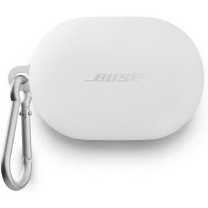imageBose QuietComfort Earbuds Silicone Case Cover Protective Silicone Exterior with Aluminum Carabiner for Convenient Carrying White SmokeWhite Smoke
