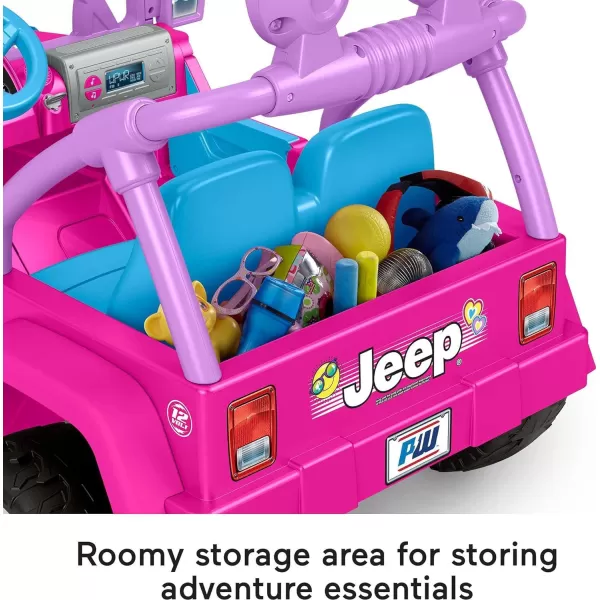 Power Wheels Barbie Jeep Wrangler RideOn Toy with Music BatteryPowered Preschool Toy MultiTerrain Traction Seats 2 Ages 3 YearsBarbie Jeep