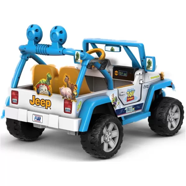 Power Wheels Disney Pixar Toy Story Jeep Wrangler 12V batterypowered rideon vehicle for preschool kids ages 37 years Amazon ExlclusiveToy Story Jeep  Battery