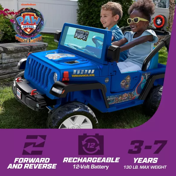 Power Wheels RideOn Toy PAW Patrol Mighty Movie Jeep Wrangler BatteryPowered Vehicle with Sounds Seats 2 Ages 3 YearsPaw Patrol Jeep