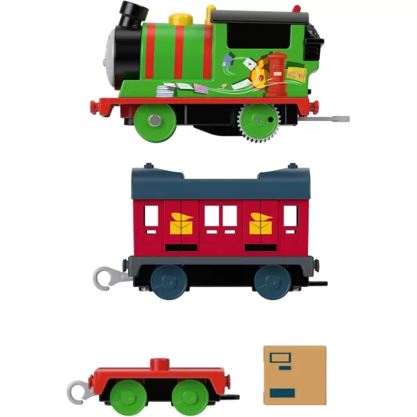 Thomas  Friends Motorized Toy Train Frosting Diesel Engine with Cargo Car  Robot Piece for Preschool Kids Ages 3 YearsMail Car Percy