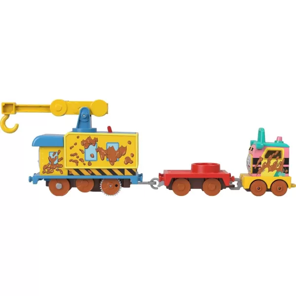 Thomas  Friends Motorized Toy Train Frosting Diesel Engine with Cargo Car  Robot Piece for Preschool Kids Ages 3 YearsMuddy Friends