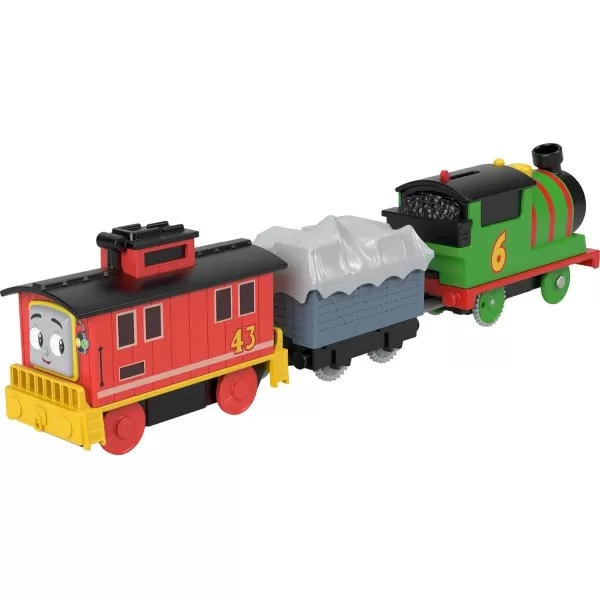 Thomas  Friends Motorized Toy Train Frosting Diesel Engine with Cargo Car  Robot Piece for Preschool Kids Ages 3 YearsPercy  Bruno