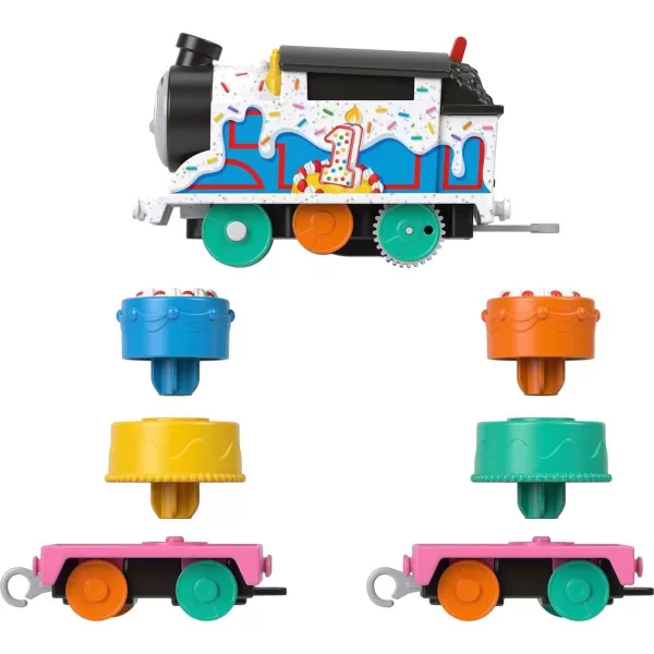 Thomas  Friends Motorized Toy Train Frosting Diesel Engine with Cargo Car  Robot Piece for Preschool Kids Ages 3 YearsThomas Celebration