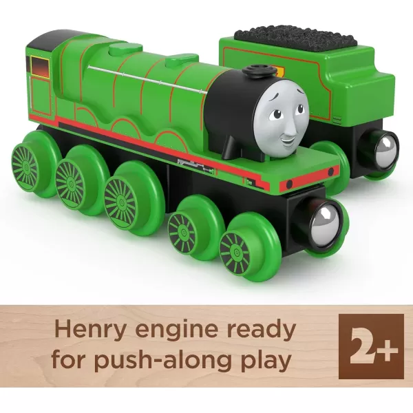 Thomas  Friends Wooden Railway Toy Train Henry PushAlong Wood Engine  Coal Car for Toddlers  Preschool Kids Ages 2 Years Amazon ExclusiveHenry