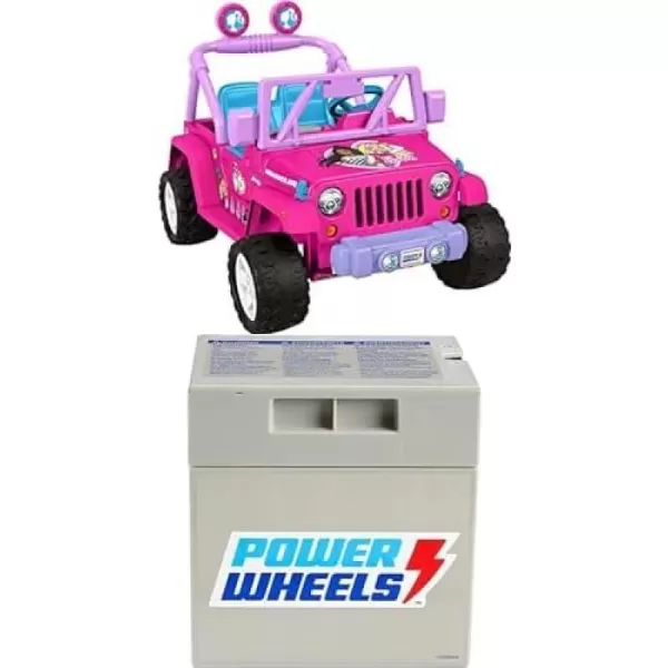 Power Wheels Barbie Jeep Wrangler RideOn Toy with Music BatteryPowered Preschool Toy MultiTerrain Traction Seats 2 Ages 3 YearsBarbie Jeep  Battery