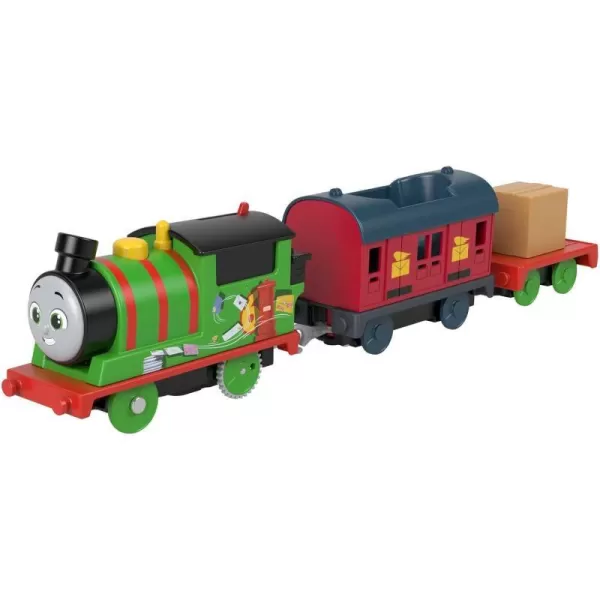 Thomas  Friends Motorized Toy Train Frosting Diesel Engine with Cargo Car  Robot Piece for Preschool Kids Ages 3 YearsMail Car Percy