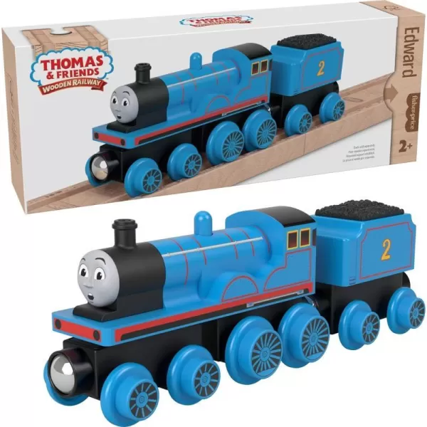 Thomas  Friends Wooden Railway Toy Train Henry PushAlong Wood Engine  Coal Car for Toddlers  Preschool Kids Ages 2 Years Amazon ExclusiveEdward