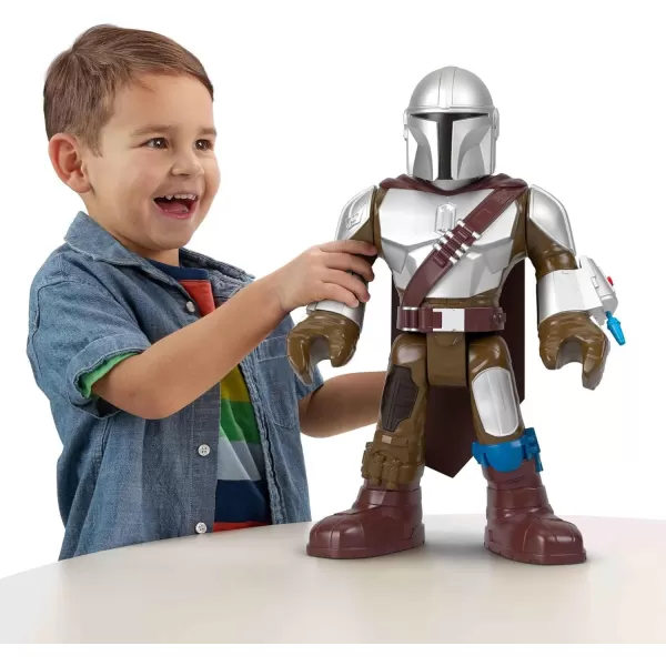 FisherPrice Imaginext Star Wars Toy The Mandalorian XXL Figure 16 Inch Tall Poseable Character with Launcher for Kids Ages 3 YearsMandalorian XXL