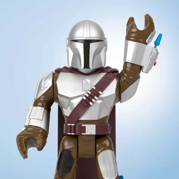 FisherPrice Imaginext Star Wars Toy The Mandalorian XXL Figure 16 Inch Tall Poseable Character with Launcher for Kids Ages 3 YearsMandalorian XXL