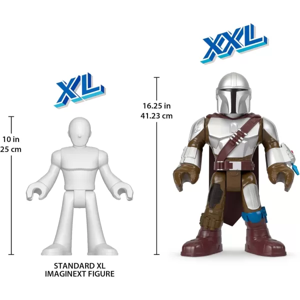 FisherPrice Imaginext Star Wars Toy The Mandalorian XXL Figure 16 Inch Tall Poseable Character with Launcher for Kids Ages 3 YearsMandalorian XXL