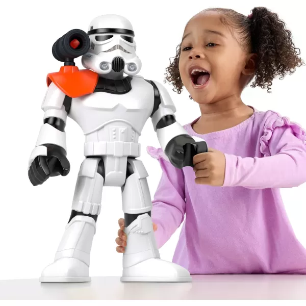 FisherPrice Imaginext Star Wars Toy The Mandalorian XXL Figure 16 Inch Tall Poseable Character with Launcher for Kids Ages 3 YearsStorm Trooper XXL