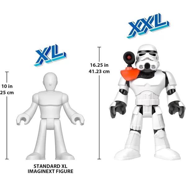 FisherPrice Imaginext Star Wars Toy The Mandalorian XXL Figure 16 Inch Tall Poseable Character with Launcher for Kids Ages 3 YearsStorm Trooper XXL