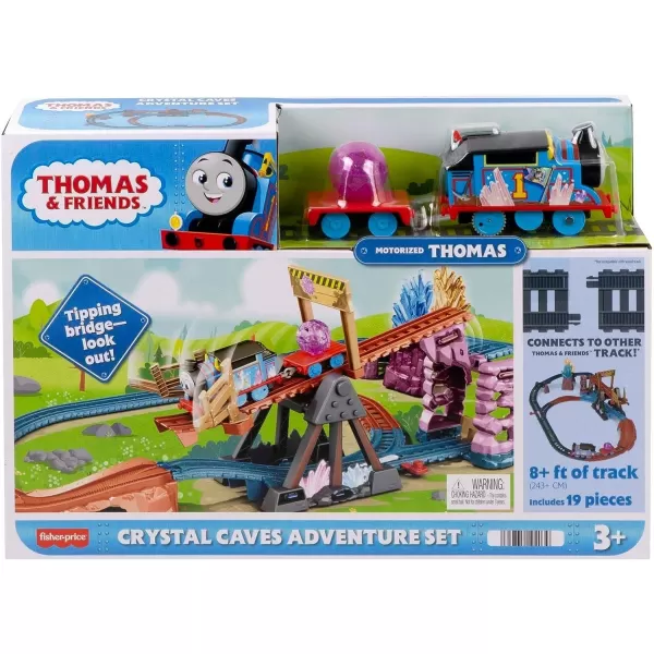 Thomas ampamp Friends Motorized Toy Train Set Crystal Caves Adventure with Thomas Tipping Bridge ampamp 8 Ft of Track for Preschool Kids Ages 3 Years