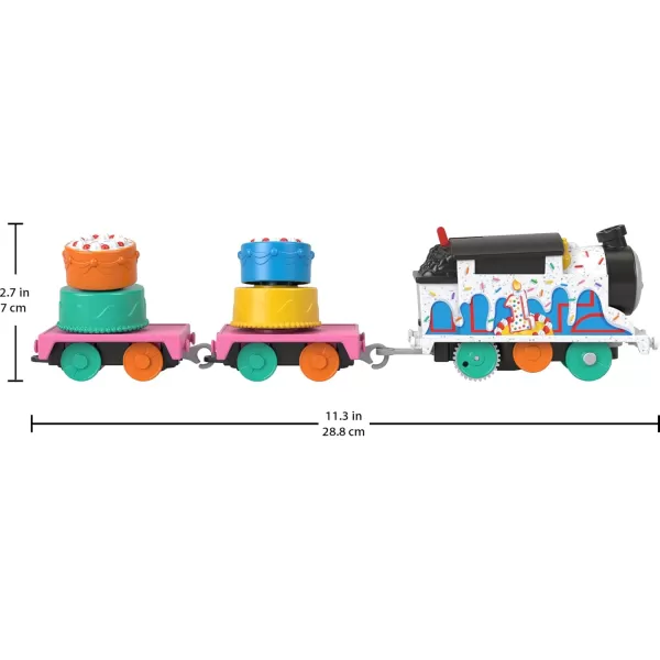 Thomas ampamp Friends Motorized Toy Train Wobbly Cake Thomas Engine with Cargo Cars ampamp Pieces for Pretend Play Preschool KidsAges 3 YearsThomas Celebration