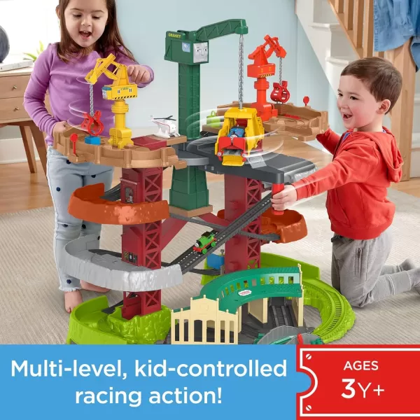 Thomas ampamp Friends MultiLevel Toy Track Set Trains ampamp Cranes Super Tower with Thomas ampamp Percy Engines for Preschool Kids Ages 3 Years Amazon ExclusiveAction Station