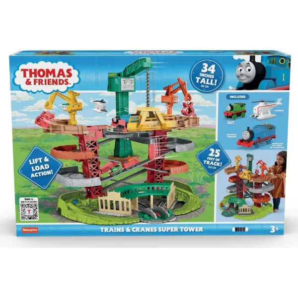 Thomas ampamp Friends MultiLevel Toy Track Set Trains ampamp Cranes Super Tower with Thomas ampamp Percy Engines for Preschool Kids Ages 3 Years Amazon ExclusiveAction Station