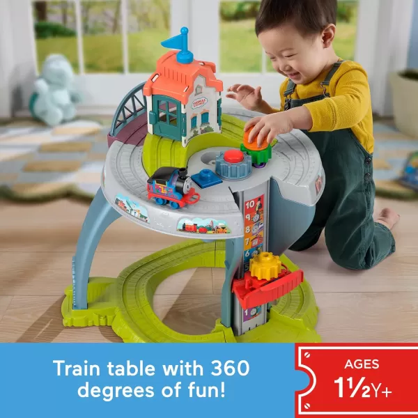 Thomas ampamp Friends Toddler Toy My First Train Table with Track Cargo Stacking ampamp Fine Motor Activities for Kids Ages 18 MonthsSimplified Packaging