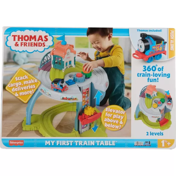 Thomas ampamp Friends Toddler Toy My First Train Table with Track Cargo Stacking ampamp Fine Motor Activities for Kids Ages 18 MonthsSimplified Packaging