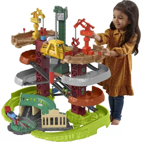 Thomas ampamp Friends MultiLevel Toy Track Set Trains ampamp Cranes Super Tower with Thomas ampamp Percy Engines for Preschool Kids Ages 3 Years Amazon ExclusiveAction Station