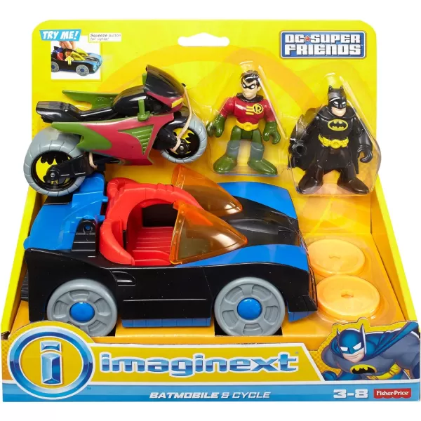 DC Super Friends FisherPrice Imaginext DC Super Friends Batmobile amp CycleDC Super Friends FisherPrice Imaginext DC Super Friends Batmobile amp Cycle