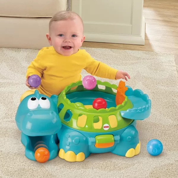 FisherPrice Baby Crawling Toy Poppity Pop Musical Dino Ball Popper Dinosaur With Music amp Sounds For Infants Ages 6 MonthsFrustration Free