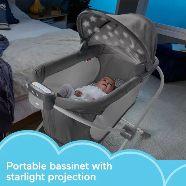 FisherPrice Baby Crib Soothing View Projection Bassinet Portable Cradle with Lights Music Vibrations amp Slim Fold Pencil StrokesFisherPrice Baby Crib Soothing View Projection Bassinet Portable Cradle with Lights Music Vibrations amp Slim Fold Pencil Strokes