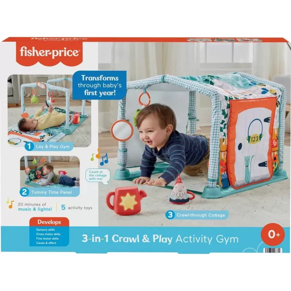 FisherPrice Baby Playmat 3In1 Crawl amp Play Activity Gym With 5 Baby Toys For Newborn To Toddler Sensory amp Fine Motor PlayFisherPrice Baby Playmat 3In1 Crawl amp Play Activity Gym With 5 Baby Toys For Newborn To Toddler Sensory amp Fine Motor Play