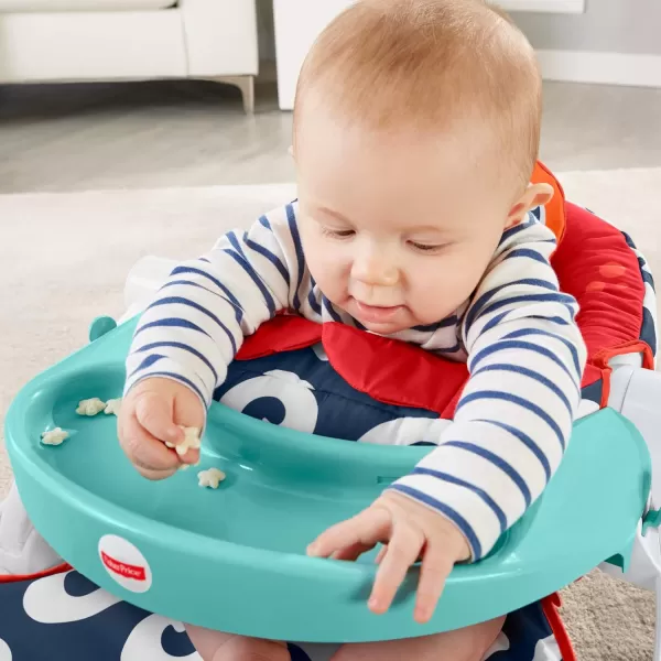 FisherPrice Baby Portable Baby Chair SitMeUp Floor Seat With Snack Tray And Developmental ToysCrinkle amp Squeaker Seat Pad CrabCrab