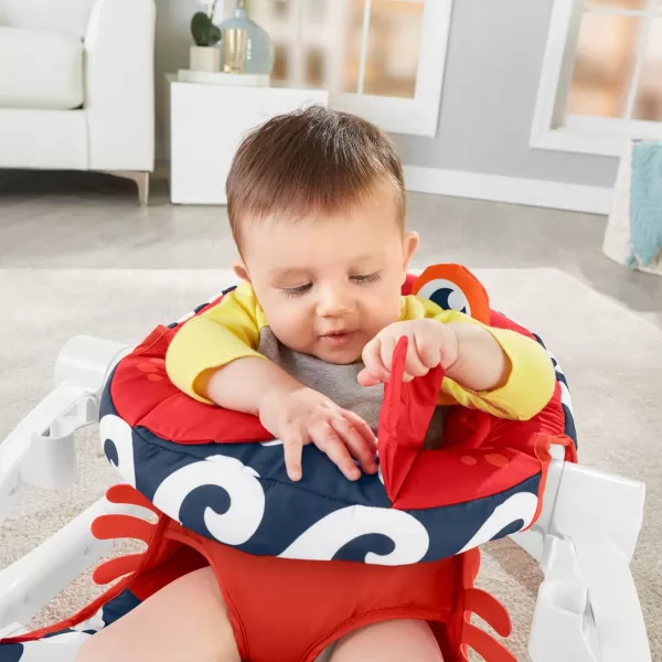 FisherPrice Baby Portable Baby Chair SitMeUp Floor Seat With Snack Tray And Developmental ToysCrinkle amp Squeaker Seat Pad CrabCrab