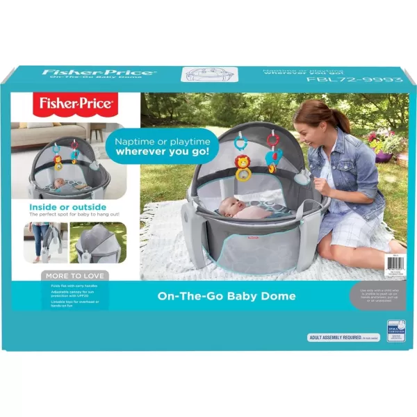 FisherPrice Baby Portable Bassinet and Play Space OntheGo Baby Dome with 2 Toys and Canopy Puppy Perfection Amazon ExclusiveBubbles