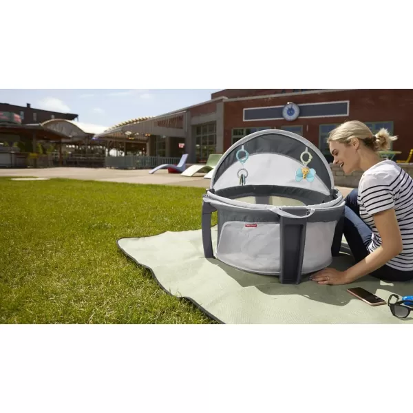 FisherPrice Baby Portable Bassinet and Play Space OntheGo Baby Dome with 2 Toys and Canopy Puppy Perfection Amazon ExclusiveHexagon